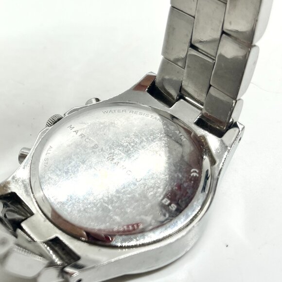 MARC JACOBS MBM3104 Stainless Steel Crystal Bezel Chronograph Watch Silver AS IS - Picture 8 of 13